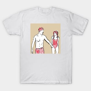 A Couple Walking On The Beach T-Shirt